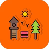 Playground Filled Orange background Icon vector