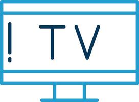 Tv Line Blue Two Color Icon vector