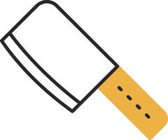 Cleaver Skined Filled Icon vector