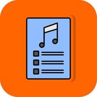 PlayList Filled Orange background Icon vector
