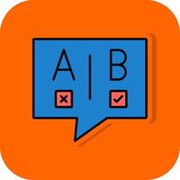 Ab Testing Filled Orange background Icon vector