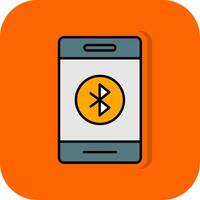 Bluetooth Filled Orange background Icon vector