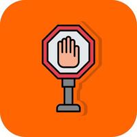 Stop Sign Filled Orange background Icon vector