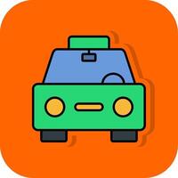 Taxi Filled Orange background Icon vector