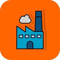 Factory Filled Orange background Icon vector