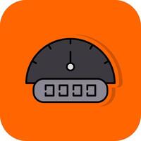 Tachometer Filled Orange background Icon vector