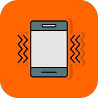 Vibration Filled Orange background Icon vector
