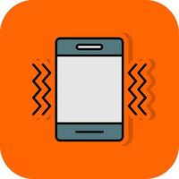 Vibration Filled Orange background Icon vector