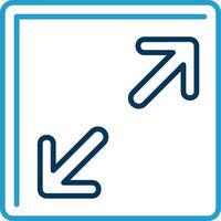 Resize Line Blue Two Color Icon vector