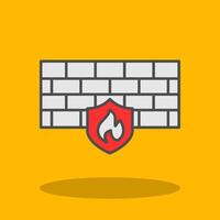 Firewall Filled Shadow Icon vector
