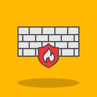 Firewall Filled Shadow Icon vector