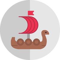 Viking Ship Flat Scale Icon vector