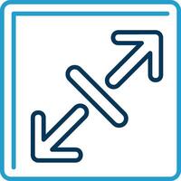 Expand Line Blue Two Color Icon vector