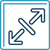 Expand Line Blue Two Color Icon vector