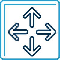 Maximize Line Blue Two Color Icon vector