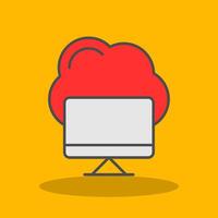 Cloud Computing Filled Shadow Icon vector