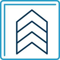 Up Chevron Line Blue Two Color Icon vector