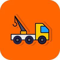 Tow Truck Filled Orange background Icon vector