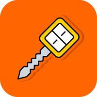 Car Key Filled Orange background Icon vector