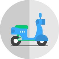 scooter plano escala icono vector