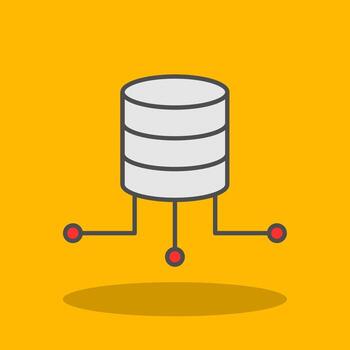 datos conexión lleno sombra icono vector