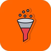 Funnel Filled Orange background Icon vector