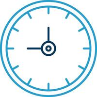 Clock Line Blue Two Color Icon vector