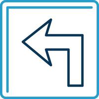 Turn Left Line Blue Two Color Icon vector