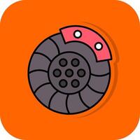 Brake Disk Filled Orange background Icon vector