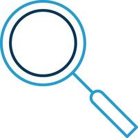 Magnifying Glass Line Blue Two Color Icon vector