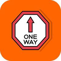 One Way Filled Orange background Icon vector