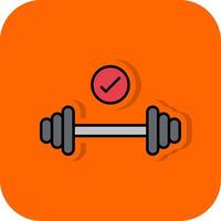 Weight Filled Orange background Icon vector