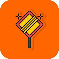 End Of Priority Filled Orange background Icon vector