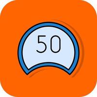 Speed Limit Filled Orange background Icon vector