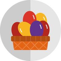 Eggs Basket Flat Scale Icon vector