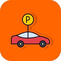 Parking Filled Orange background Icon vector