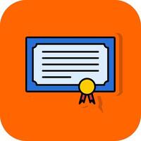 Certification Filled Orange background Icon vector
