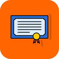Certification Filled Orange background Icon vector