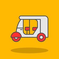 Rickshaw Filled Shadow Icon vector