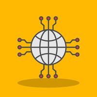 Network Filled Shadow Icon vector