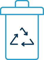 Garbage Line Blue Two Color Icon vector