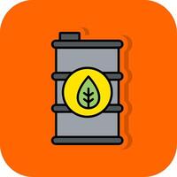 Eco Barrel Filled Orange background Icon vector
