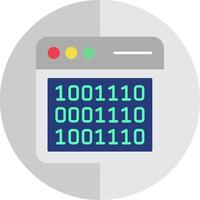 binario código plano escala icono vector
