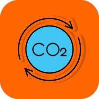 Carbon Cycle Filled Orange background Icon vector