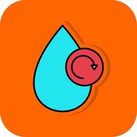 agua reciclar lleno naranja antecedentes icono vector