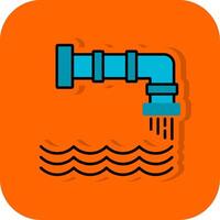Water Pollution Filled Orange background Icon vector