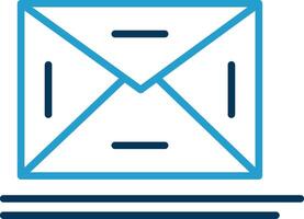 Envelope Line Blue Two Color Icon vector