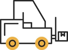 Forklift Skined Filled Icon vector