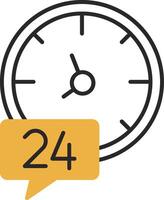 24 Hours Skined Filled Icon vector