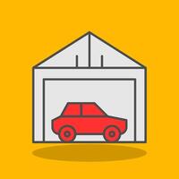 Garage Filled Shadow Icon vector